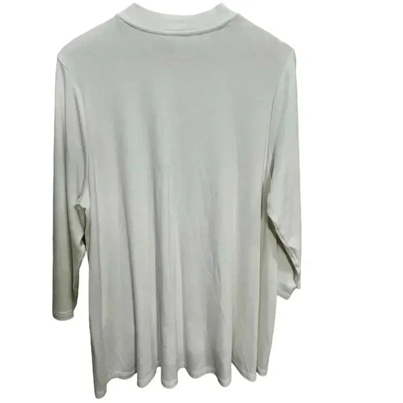 J.Jill Women's Long‎ Sleeve Off-white Blouse Solid Casual Top Size L - Picture 2 of 5